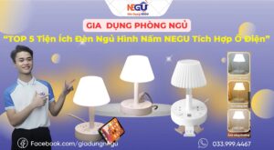TOP 5 Tiện Ích Đèn Ngủ Hình Nấm NEGU Tích Hợp Ổ Điện
